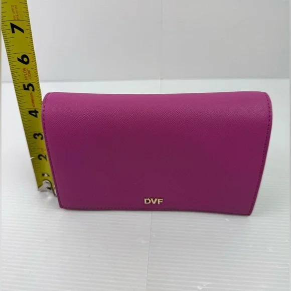 DVF Diane Von Furstenberg   Leather Shoulder Crossbody Bag Clutch Chain Strap - Picture 6 of 16